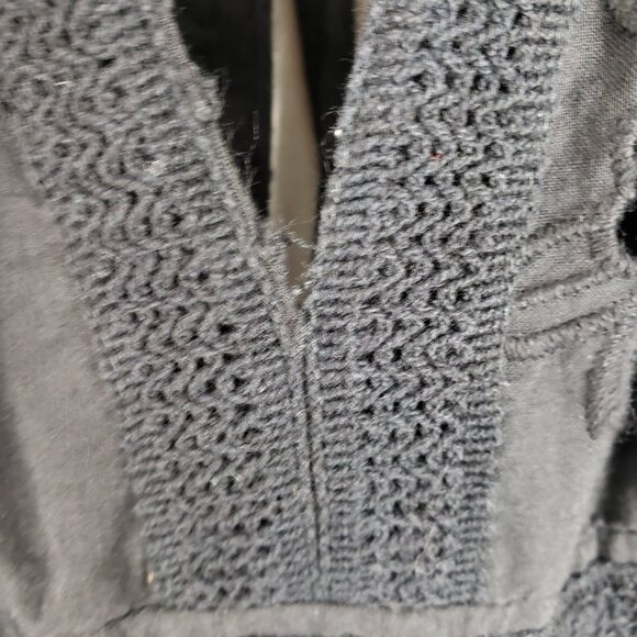 Misa Los Angeles Althea Cover Up Black Cotton Eyelet Lace Midi Dress Size XS - Picture 7 of 11